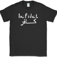 INFIDEL T-SHIRT Funny Military Humor Patriot America USA Novelty Tee