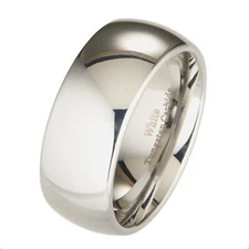 3mm-10mm White Tungsten Carbide Polished Wedding Ring * Custom Engraved *