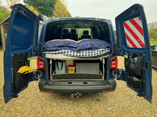 VW T6 Barn door storage organiser Work tools camper van set Both sides pockets - Picture 6 of 7