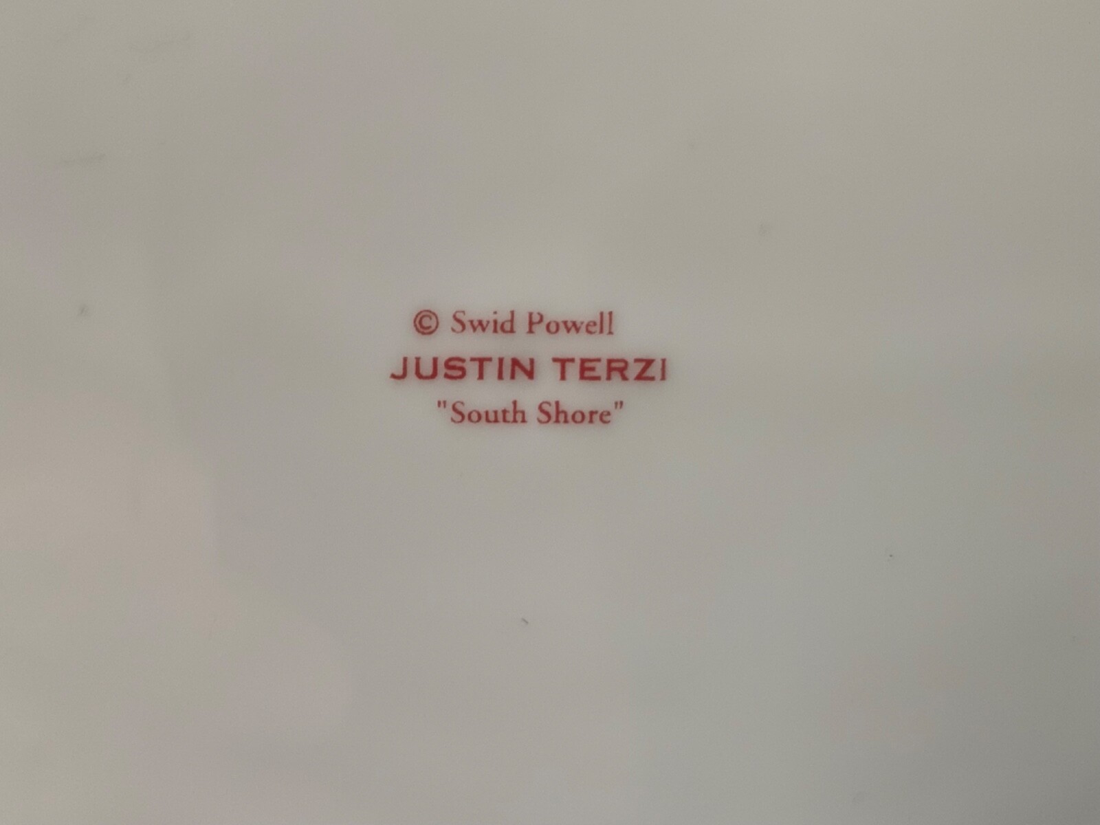 Swid Powell SOUTH SHORE Justin Terzi 12" Porcelain Plate