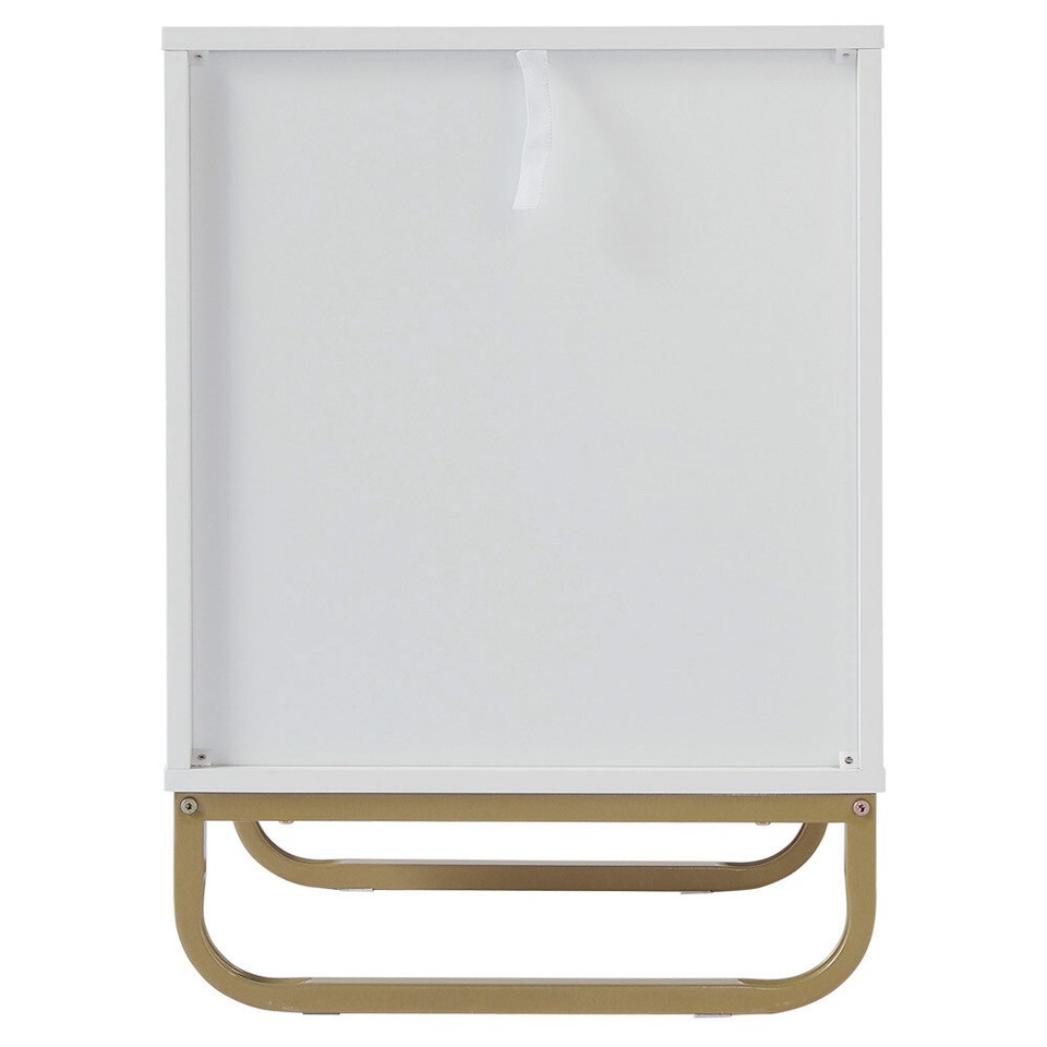 Vintage Side End Table Night Stand with Shelves & Drawer for Bedroom