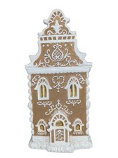 Christmas Light Tan Brown Victorian 14" LED Hand Painted Gingerbread House NEW