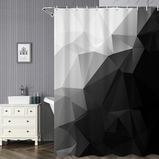 Black and White Bathroom Shower Curtain - Abstract 72"W x 72"L Pack of 1 