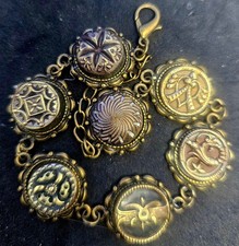 Adjustable antique button bracelet # 22