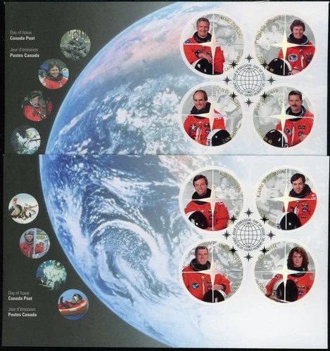 CANADA 2003 CANADIAN ASTRONAUTS #1999 FIRST DAY COVERS SET OF 2 !! L150
