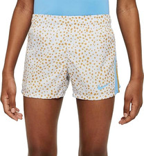Nike Girls' 10K2 Animal AOP Shorts Gray/Blue/Gold 100 Polyester Large