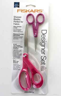 Fiskars 01-005770 2pc Designer Scissor Set 8'' And No. 5 (assorted colors)