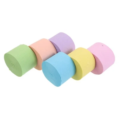 6 Rolls Serpentins Papier Crépon Coloré Banderole D'anniversaire - Photo 1/4