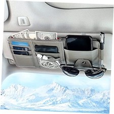 Car Sun Visor Organizer With Zipper Pocket Auto Interior Accessories Gray Car Sun Visor Organizer With Zipper Pocket Auto Interior Accessories Gray