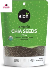 Elan Organic Chia Seeds, Non-GMO, Vegan, Gluten-Free , 8.8 oz | USA