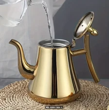 1.0 L Stainless Steel Cold Water Kettle Coffee Pot Teapot Drink ware Water Pot&-