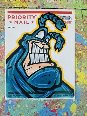 Hand Drawn The Tick Sticker USPS 228 Label