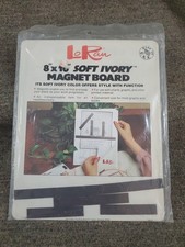 LoRan NOS New 8x10 Soft Ivory Magnet Board Magnetic Ruler Holders Made In USA