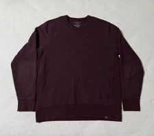 Mack Weldon Ace Crew Neck Soft Cotton Pullover Sweatshirt Maroon Red Men's Large