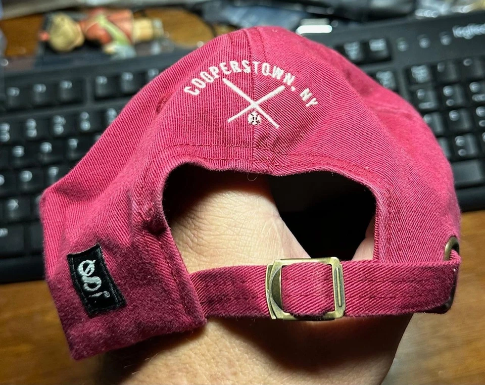 National Baseball Hall Of Fame Cooperstown New York Burgundy Hat Cap #K - Image 2 of 4