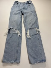 Abercrombie  Fitch Distressed Light Blue Straight Jeans Size 25