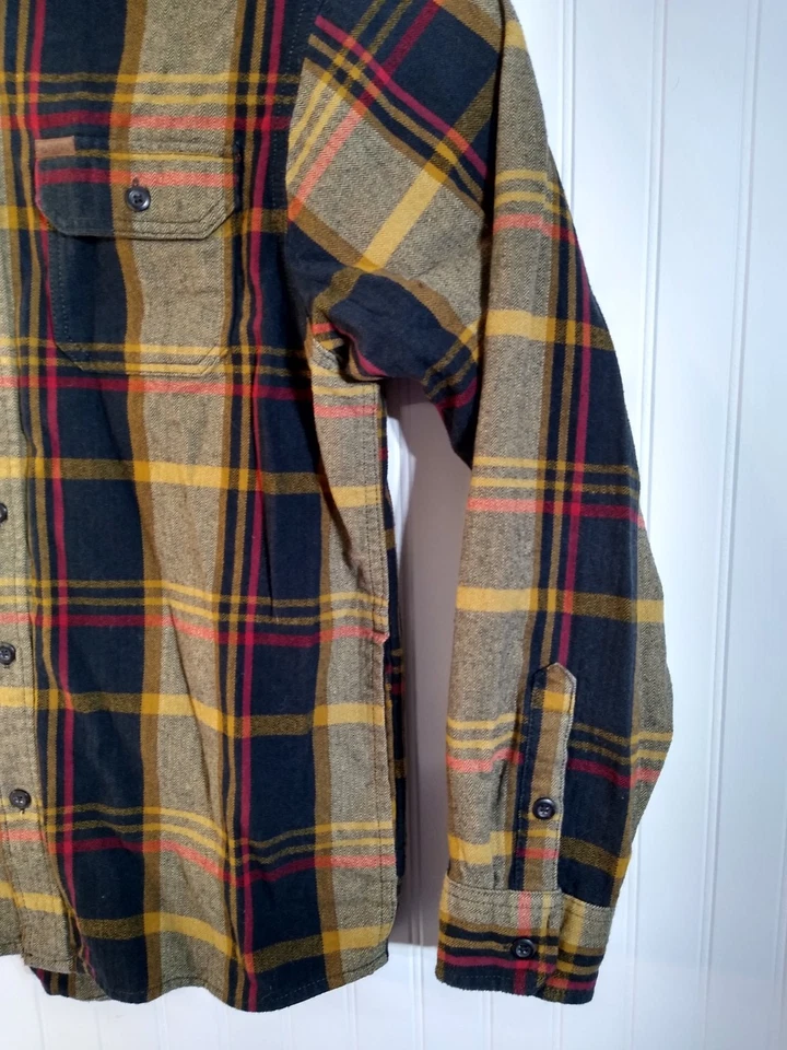 Orvis Classic Collection, Camisa Masculina Grande de Manga Longa de Flanela, Vermelha/Preta/Dourada - Imagem 2 de 4