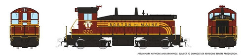 Rapido Trains 027066 HO Boston & Maine EMD SW9 Diesellok DC/Silent #1220 | Zustand: New
