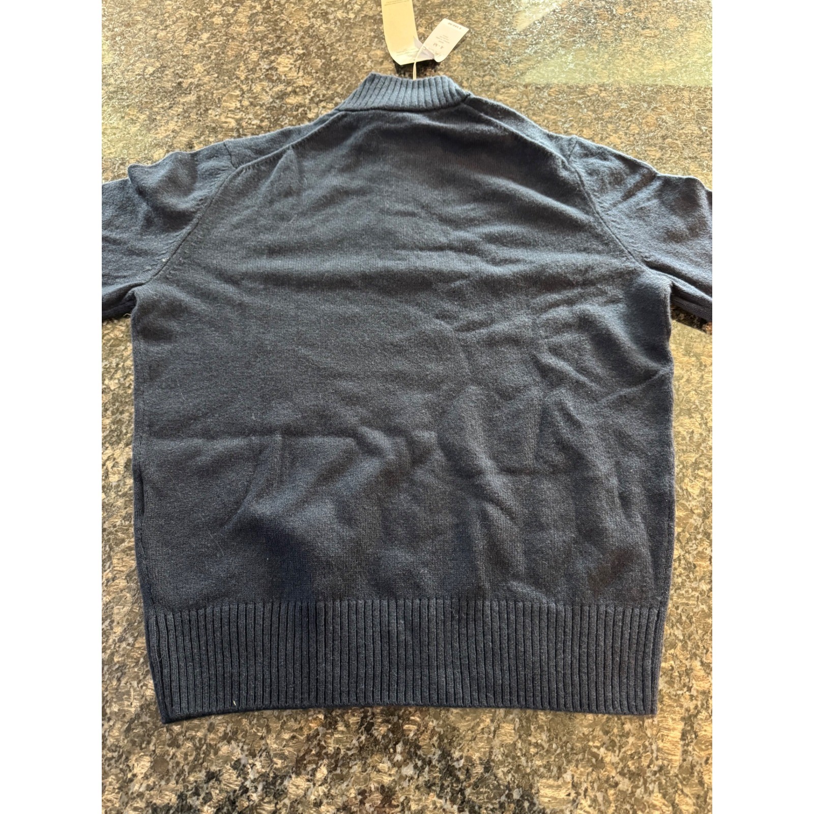 Lacoste Mens Navy Blue 100% Wool Quarter Zip Sweater AH3052 Size 4 M Classic Fit thumbnail 10