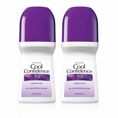 Avon Cool Confidence Original Roll On Antiperspirant Deodorant, 2.6 oz, LOT of 2