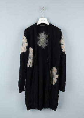 ODEEH Womens Long Sleeve Open Front Wool Mohair Cape Jacket Size 42