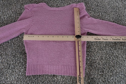 Evsie Sweater Youth XS Ruffle Button Cardigan Long Sleeve Soft Knit Lightweight - Picture 6 of 8