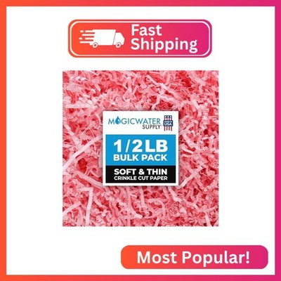 MagicWater Supply - 1/2 LB - Pink - Soft & Thin Crinkle Cut Paper Shred Filler g