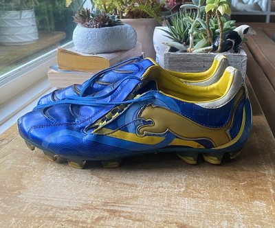 Puma Power Cat Electro Blue Yellow FG Soccer Cleats Size Mens Ribery 