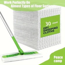 30 Count Dry Sweeping Cloths - Disposable Mop Pads Refills Compatible with Swif