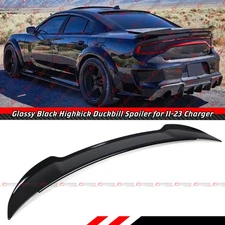 FOR 11-2023 DODGE CHARGER GLOSSY BLACK HIGHKICK REAR TRUNK DUCKBILL SPOILER WING
