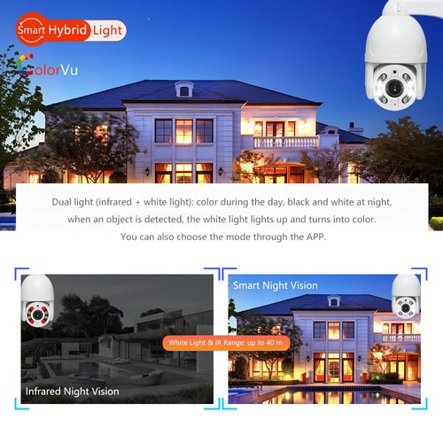 Cámara domo POE 10x zoom 8MP UHD PTZ IP IR + luz blanca seguimiento automático audio de 2 vías - Imagen 5 de 13
