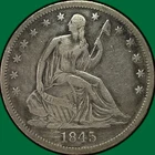 1845-O Seated Liberty Half Dollar Very Fine VF Coin, Faint Cleaning #35197