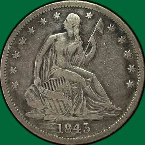 1845-O Seated Liberty Half Dollar Very Fine VF Coin, Faint Cleaning #35197