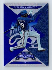 2025 Panini Crusade Sebastian Walcott Blue Chrome Parallel #2 Texas Rangers