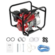 7HP Gas-Powered Water Pump 132GPM 2in Inlet/Outlet 98ft Max Lift 26ft Suction