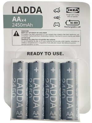 New IKEA LADDA Rechargeable Battery HR06 AA 1.2V, 2450mAh 505.046.92
