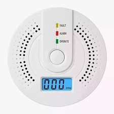 Image of Carbon Monoxide Detector Warning Alarm Sensor LED Digital Battery Powered UK