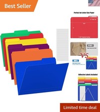 Expandable 18 Count Letter Size File Folders with 1/3-Cut Tabs - Assorted Colors