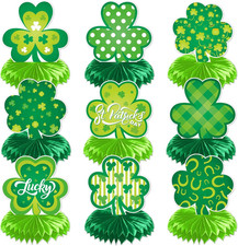 Pack of 9 St.Patrick'S Day Decorations Shamrock Centerpieces for Tables, St.Patr