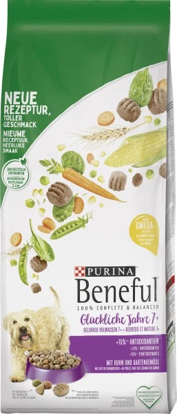 Beneful Hundefutter Glückliche Jahre 7+ mit Huhn und Gartengemüse 12 kg