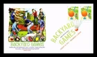US COVER BACKYARD GAMES TETHERBALL IMPERFORATE FDC COMBO PANDA CACHET