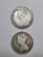 UK, two silver coins - Victoria "Gothic" Florin 1872 and 1873