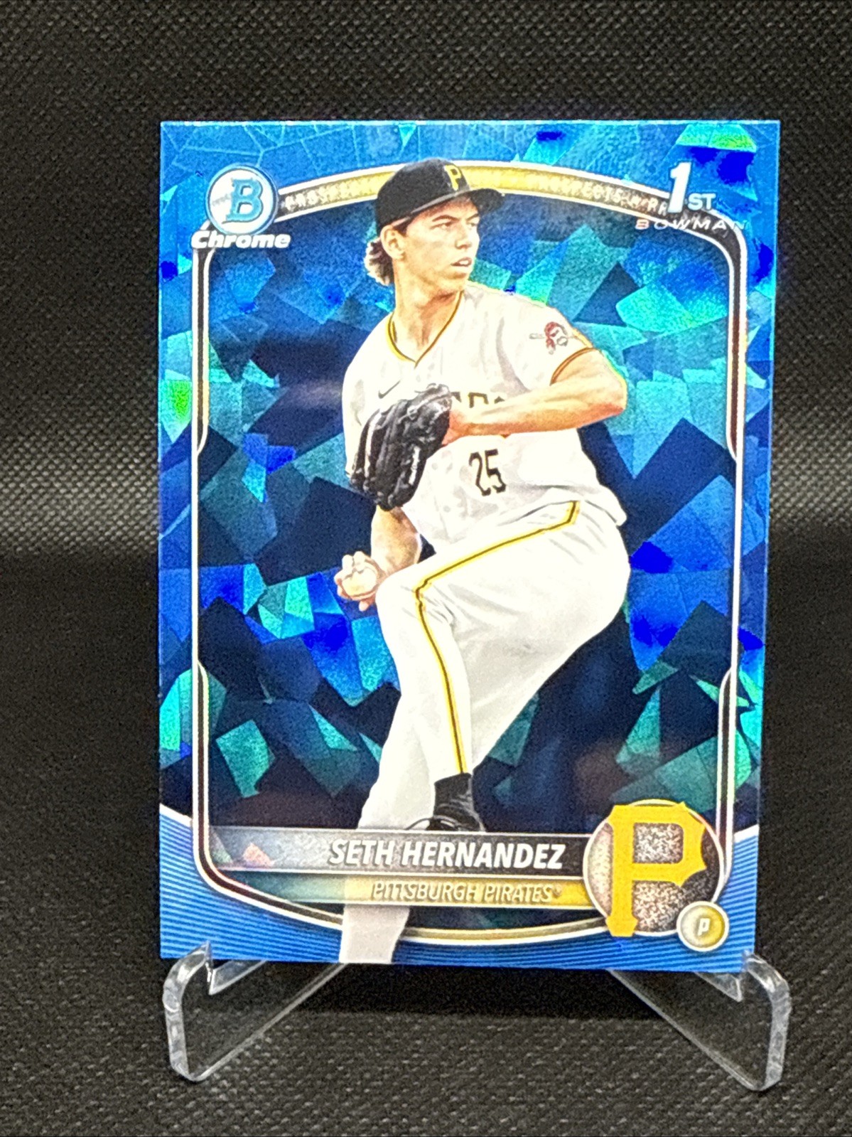 SETH HERNANDEZ 2025 BOWMAN CHROME DRAFT 1ST RC BLUE SAPPHIRE Refractor PIRATES