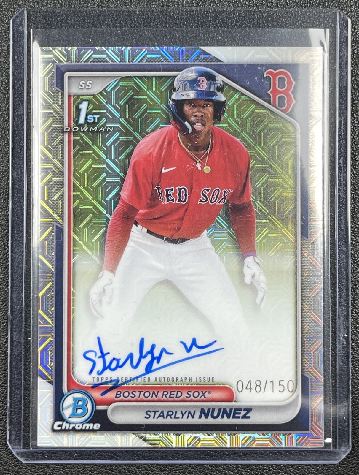 STARLYN NUNEZ 2024 BOWMAN CHROME AUTO HTA CHOICE REFRACTOR 1ST PROSPECT 48 /150