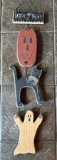 Halloween Primitive Style Trick Or Treat Wood Wall/Door Decor
