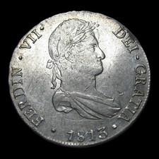 1813-ME 8 Reales Peru Foreign ---- Stunning Silver Coin --- #KK391