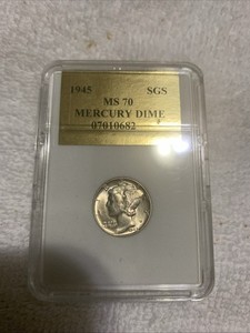 1945 Mercury Dime/ Superior Grading Service MS70 Beautiful Coin!
