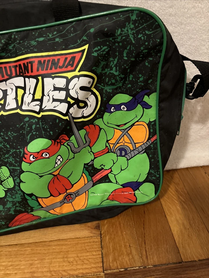 Vintage 1989 TMNT Teenage Mutant Ninja Turtles Duffle Messenger Bag FREE SHIP - Image 3 of 4