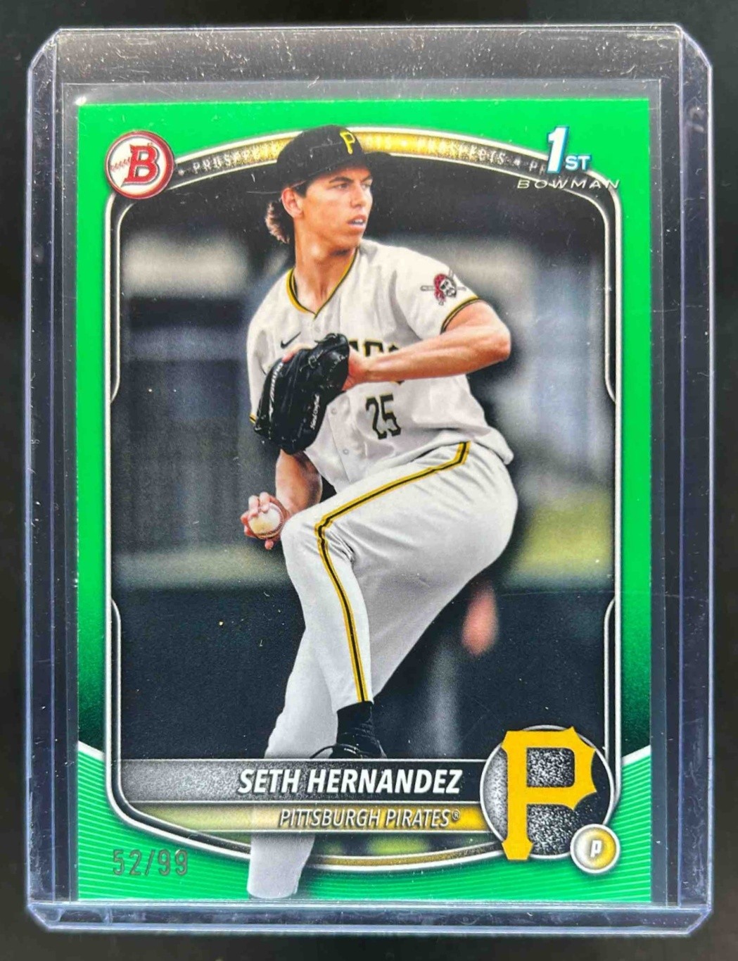 2025 Bowman Draft Seth Hernandez Green Border 1st Prospect #/99 Pirates