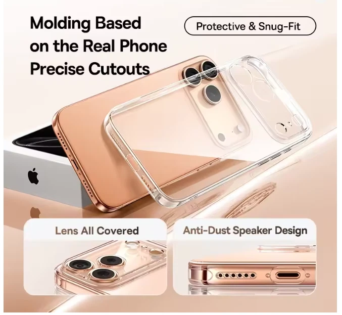 Funda Carcasa Transparente Baseus Suave TPU Anti-caída Ultra Delgada Cubierta Para iPhone 17 Pro Max Foto 2 de 4